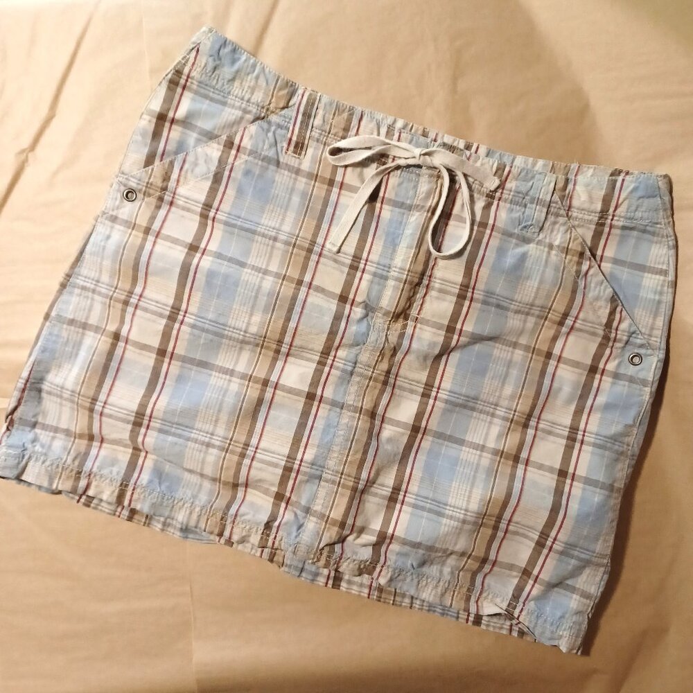 90s Y2K Vintage French Cuff 100% Cotton Plaid SKORT, 8/Medium